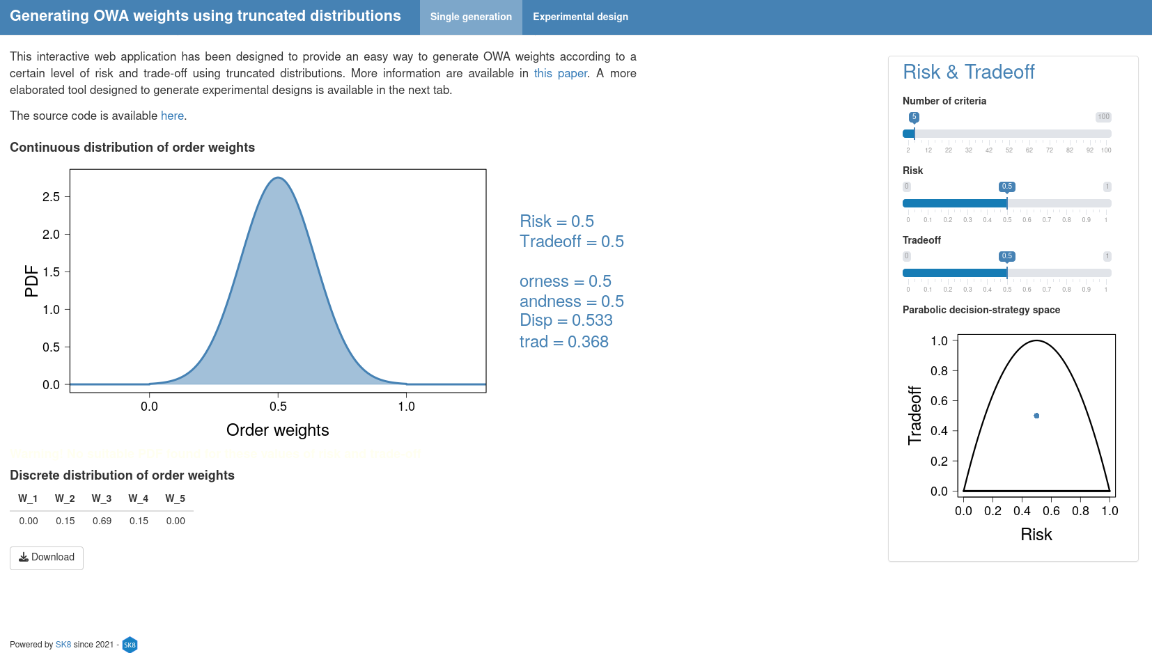 Screenshot of the OWA Shiny interactive web application